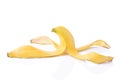 Peeled banana skin on white background Royalty Free Stock Photo