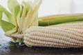 Peeled corn, elote maiz mexican food in mexico