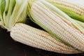 Peeled corn, elote maiz mexican food in mexico