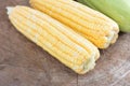 Peeled fresh and tender corn on the cob