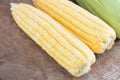 Peeled fresh and tender corn on the cob