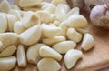 Peeled garlic cloves cooking
