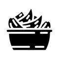 peeled garlic glyph icon vector illustration