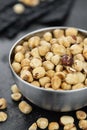 Peeled Hazelnuts close up shot; selective focus Royalty Free Stock Photo