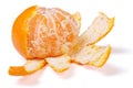 Peeled mandarin isolated on white background. Royalty Free Stock Photo