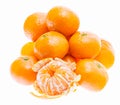 Peeled mandarin tangerine orange fruit isolated on white background Royalty Free Stock Photo