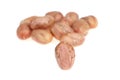 Peeled peanut kernels isolated on a white background Royalty Free Stock Photo