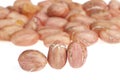 Peeled peanut kernels isolated on a white background Royalty Free Stock Photo