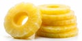 Peeled pineapple rings in a stack  isolated on trtansparent background AI-Generated Content Royalty Free Stock Photo