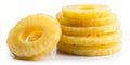 Peeled pineapple rings in a stack  isolated on trtansparent background AI-Generated Content Royalty Free Stock Photo
