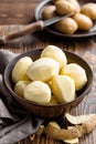 Peeled potatoes