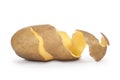 Peeled potatoes with the skin Royalty Free Stock Photo