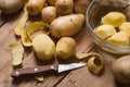 Peeled potatoes Royalty Free Stock Photo