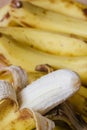 Peeled ripe banana