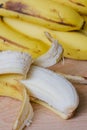 Peeled ripe banana