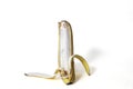 Peeled ripe banana isolated on the white background Royalty Free Stock Photo