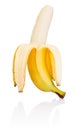 Peeled Ripe banana isolated on white background Royalty Free Stock Photo