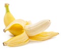 Peeled ripe yellow banana isolated on white background Royalty Free Stock Photo
