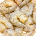 Peeled shrimps prepared for cooking