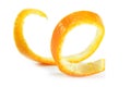 Peeled spiral orange skin isolated Royalty Free Stock Photo