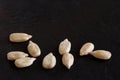 Peeled sunflower seeds on a black background Royalty Free Stock Photo