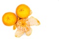 Peeled sweet and juicy mandarin oranges on white background Royalty Free Stock Photo