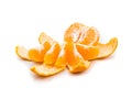 Peeled sweet and juicy mandarin oranges on white background Royalty Free Stock Photo