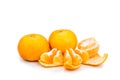 Peeled sweet and juicy mandarin oranges on white background Royalty Free Stock Photo