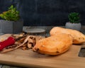 Peeled Sweet Potato on a Cutting Board Royalty Free Stock Photo