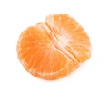 Peeled tangerine or mandarin fruit half isolated on white backgr Royalty Free Stock Photo