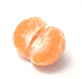 Peeled tangerine or mandarin fruit half isolated on white background cutout Royalty Free Stock Photo