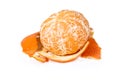 Peeled tangerine mandarin fruit isolated with clipping path Royalty Free Stock Photo