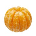 Peeled tangerine or mandarin fruit isolated on white background cutout Royalty Free Stock Photo