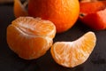 peeled tangerine wedges