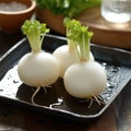 Peeled Turnips on Wet Plate