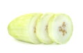 Peeled winter melon sliced isolated on white background Royalty Free Stock Photo