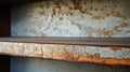 Rustic Charm: Silk Shelf With Peeling Paint And Bronze Patina