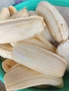 Peeled young bananas are ready to be fried