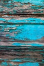 Peeling blue paint on wooden door panels Royalty Free Stock Photo