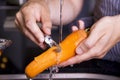 Peeling a carrot