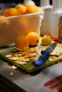 Peeling Orange Fruit by knife