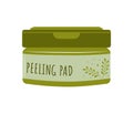 Peeling pads. Skin care. Morning routine. Cleansing and moisturizing. Removing makeup. Hand drawn beauty product. Vector