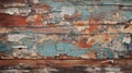 Peeling Paint On Old Wood: A Multilayered Realism In Turquoise And Orange
