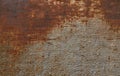 Peeling paint on the rust wall. Empty for design, pattern, cover, overlay texture, background and other, Surface of old steel Royalty Free Stock Photo