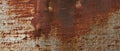 Peeling paint on the rust wall. Empty for design, pattern, cover, overlay texture, background and other, Surface of old steel Royalty Free Stock Photo