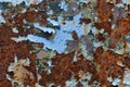 Peeling paint on rusting metal Royalty Free Stock Photo