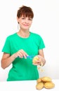 Peeling potato Royalty Free Stock Photo