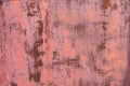 Peeling red paint. dirty profiled metal sheet. rusty metal Royalty Free Stock Photo