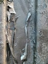 Peeling silver paint on an old rusting metal surface Royalty Free Stock Photo