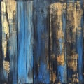 Peeling Texture on Faded Blue & Yellow Wooden Wall